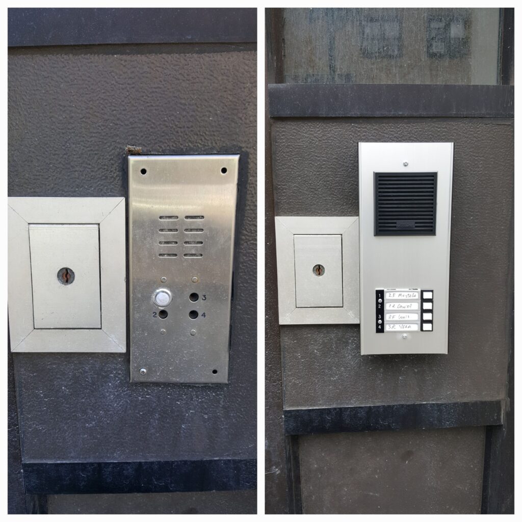 Intercom call panel replacement before& after